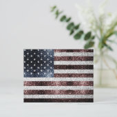 USA vlag rustiek rood wit blauw sparkles 4 juli Briefkaart (Staand voorkant)