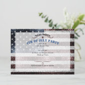 USA vlag rustiek rood wit blauw sparkles 4 juli Kaart (Staand voorkant)