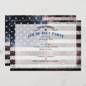 USA vlag rustiek rood wit blauw sparkles 4 juli Kaart (Voorkant / Achterkant)