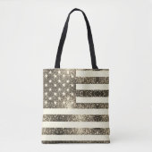 USA vlag rustieke sepia gouden faux fonkels glitte Tote Bag (Voorkant)