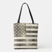 USA vlag rustieke sepia gouden faux fonkels glitte Tote Bag (Achterkant)