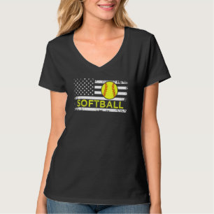 USA Vlag Softbal Amerikaanse Patriot US Vlag Softb T-shirt