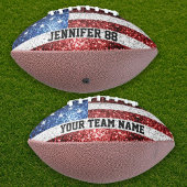 USA vlag sprankelt bling Aangepaste naam en uw tea American Football