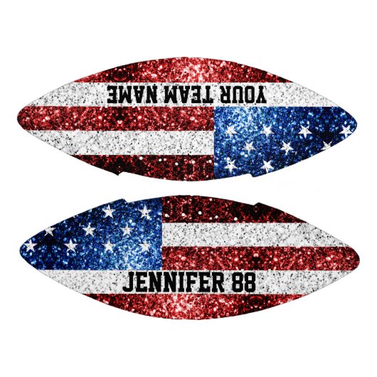 USA vlag sprankelt bling Aangepaste naam en uw tea American Football (Panelen)