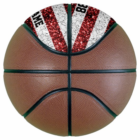 USA vlag sprankelt bling Aangepaste naam en uw tea Basketbal (Rechts)