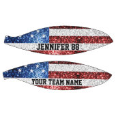 USA vlag sprankelt bling Aangepaste naam en uw tea Basketbal (Panelen)