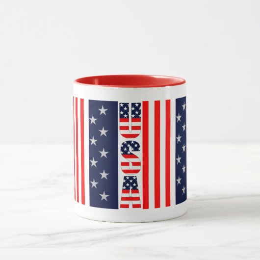 USA Vlag Sterren & Stripes Custom Two-Tone Mok (Midden)