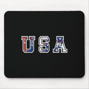 USA vlag T-shirt voor vrouwen 4 juli Memorial Muismat