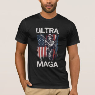 USA Vlag Ultra Maga Pistool USA 4 van juli T-shirt