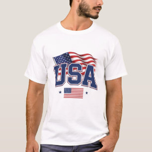 USA Vlag Varsity T-shirt   Patriottische POD Bests