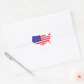 USA Vlag - Verenigde Staten Kaart - Amerika Hart Sticker (Envelop)