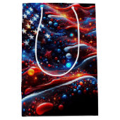 USA Vlag Verf Splatter Abstract Medium Cadeauzakje (Voorkant)