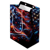 USA Vlag Verf Splatter Abstract Medium Cadeauzakje (Achterkant Gekanteld)