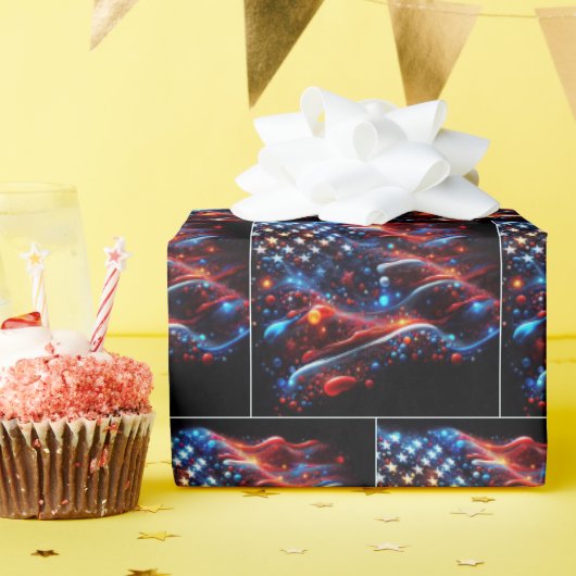 USA Vlag Verf Spletters Cadeaupapier (Verjaardagsfeest)