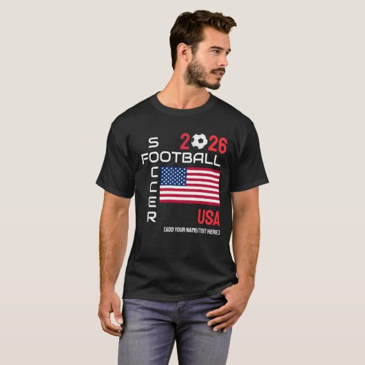 USA VLAG Voetbal Custom 2026 ELK JAAR T-shirt (Voorkant volledig)