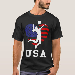 Usa Vlag Volleybal Steun Usa Team T-shirt