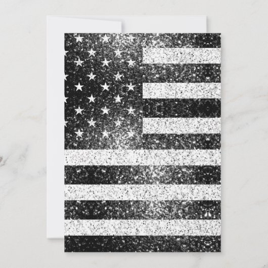 USA vlag Zwart Wit sprankelt 4th Juli BBQ feest Kaart (Achterkant)