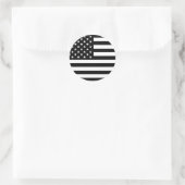 USA Vlag - Zwart-wit stencil Ronde Sticker (Tas)