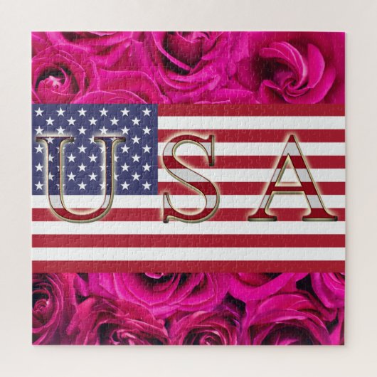USA Vlaggen & Rozen Puzzel (Verticaal)