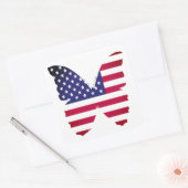 USA Vlinder rood, wit en blauw Vierkante Sticker (Envelop)
