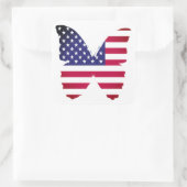 USA Vlinder rood, wit en blauw Vierkante Sticker (Tas)