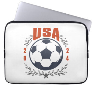 USA Voetbal 2024 Stars & Laurel Wreath  Laptop Sleeve