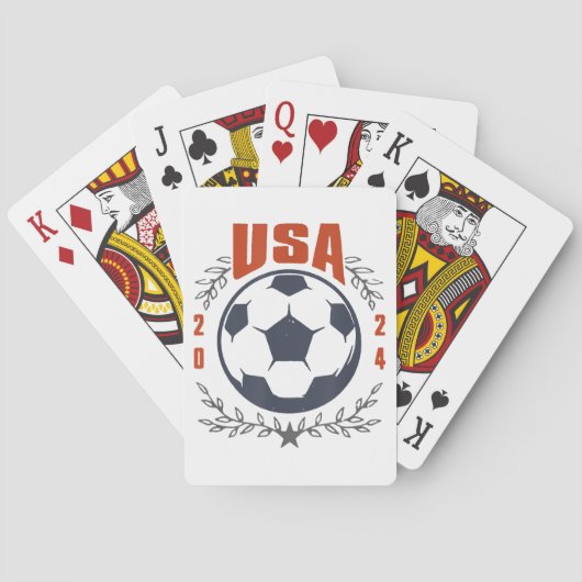 USA Voetbal 2024 Stars & Laurel Wreath  Pokerkaarten (Achterkant)