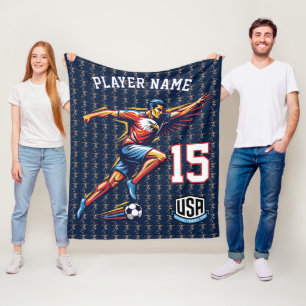 USA Voetbal Adelaar Atleet Patriotisch Nationaal T Fleece Deken