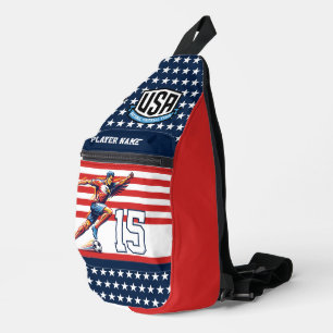 USA Voetbal Adelaar Atleet Patriotisch Nationaal T Sling Bag