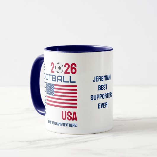 USA Voetbal Custom 2026 ELK JAAR Mok (Voorkant links)