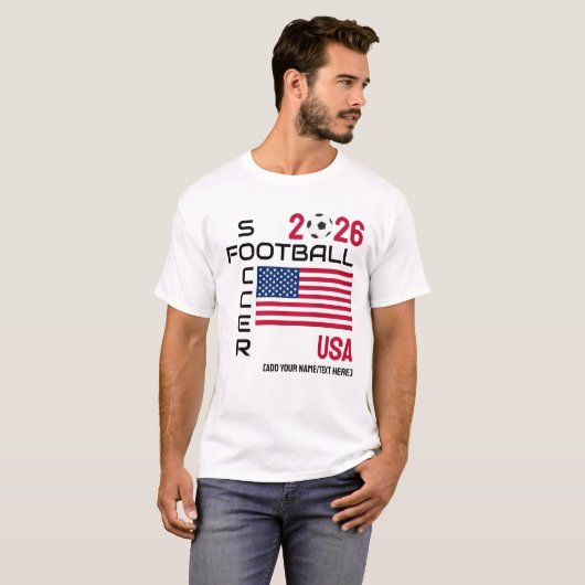 USA Voetbal Custom 2026 ELK JAAR T-shirt (Voorkant volledig)