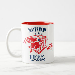 USA Voetbal Eagle Nationaal Team Patriottische Act Tweekleurige Koffiemok