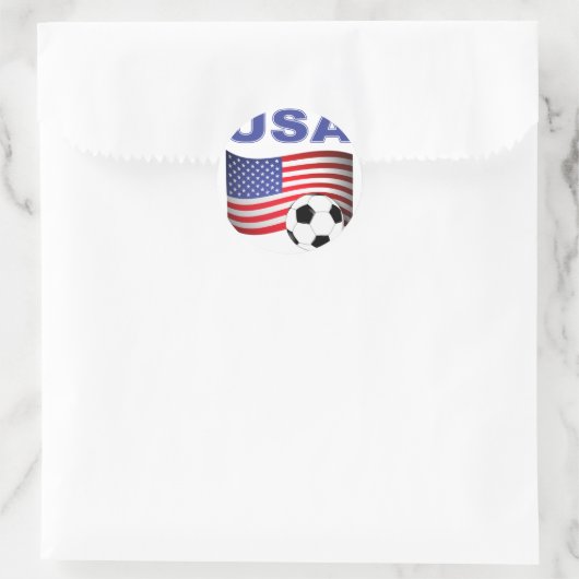 USA Voetbal football Ronde Sticker (Tas)