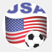 USA Voetbal football Ronde Sticker (Voorkant)