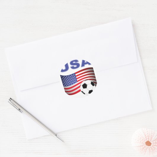 USA Voetbal football Ronde Sticker (Envelop)