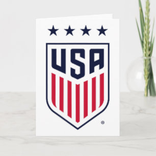 Usa Voetbal Frontck Crest Wit Uswnt Officieel Geli Kaart