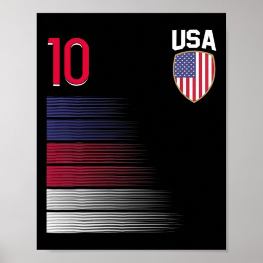 Usa Voetbal Ll Vlag Jersey Poster (Voorkant)