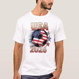 USA Voetbal met Rode Witte Blauwe Sterren 2026 T-shirt