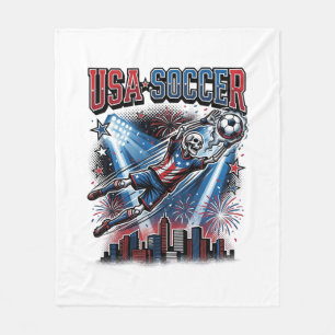 USA Voetbal Skelet Spits Nations Premium Sport Fleece Deken