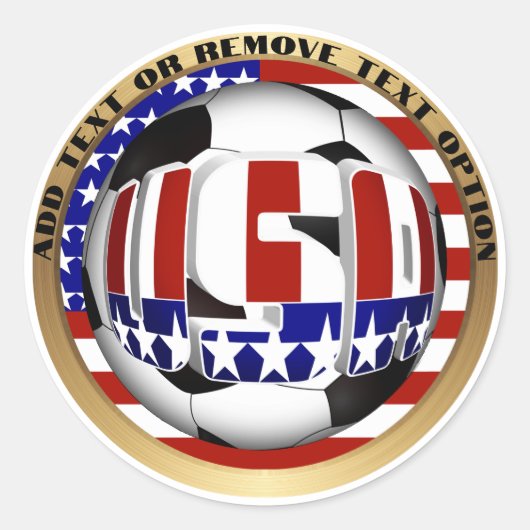 USA Voetbal Sport Ronde Sticker (Voorkant)