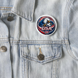 USA Voetbal Toernooi Ronde Knop Button 5,7 Cm