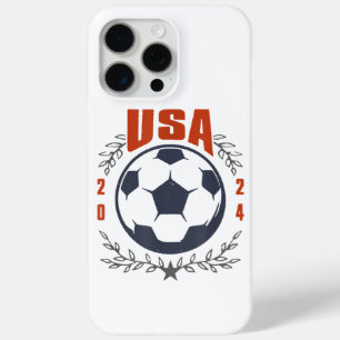 USA Voetbalbal 2024 Sterren & Laurierkrans Vintage iPhone 15 Pro Max Hoesje