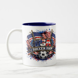 USA VOETBALFAN | Amerikaans  Tweekleurige Koffiemok