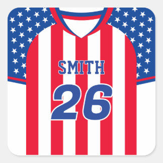 USA Voetbalshirt Aangepaste Naam Nummer Sticker