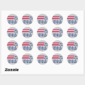 USA Voetbalsticker Ronde Sticker (Vel)