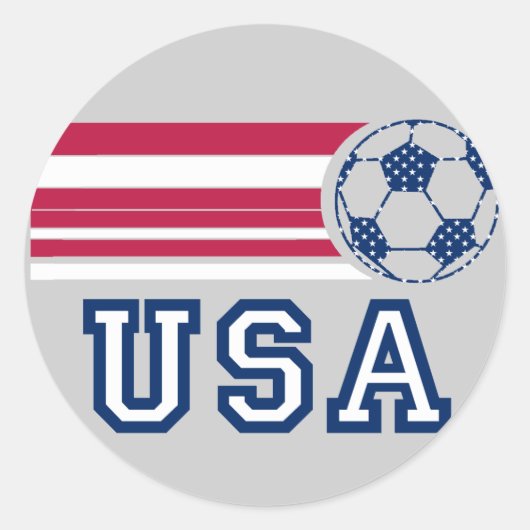 USA Voetbalsticker Ronde Sticker (Voorkant)