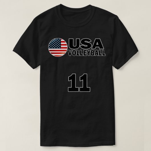 USA Volleybal 11 Tshirt Design (Design voorkant)