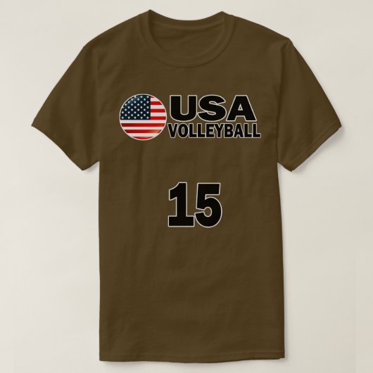 USA Volleybal 15 Tshirt Design (Design voorkant)