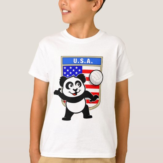 USA Volleyball Panda T-shirt (Voorkant)