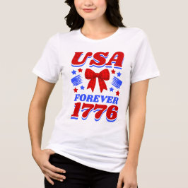 USA Voor altijd 1776 Rode Gingham Strik Tri-Blend Shirt